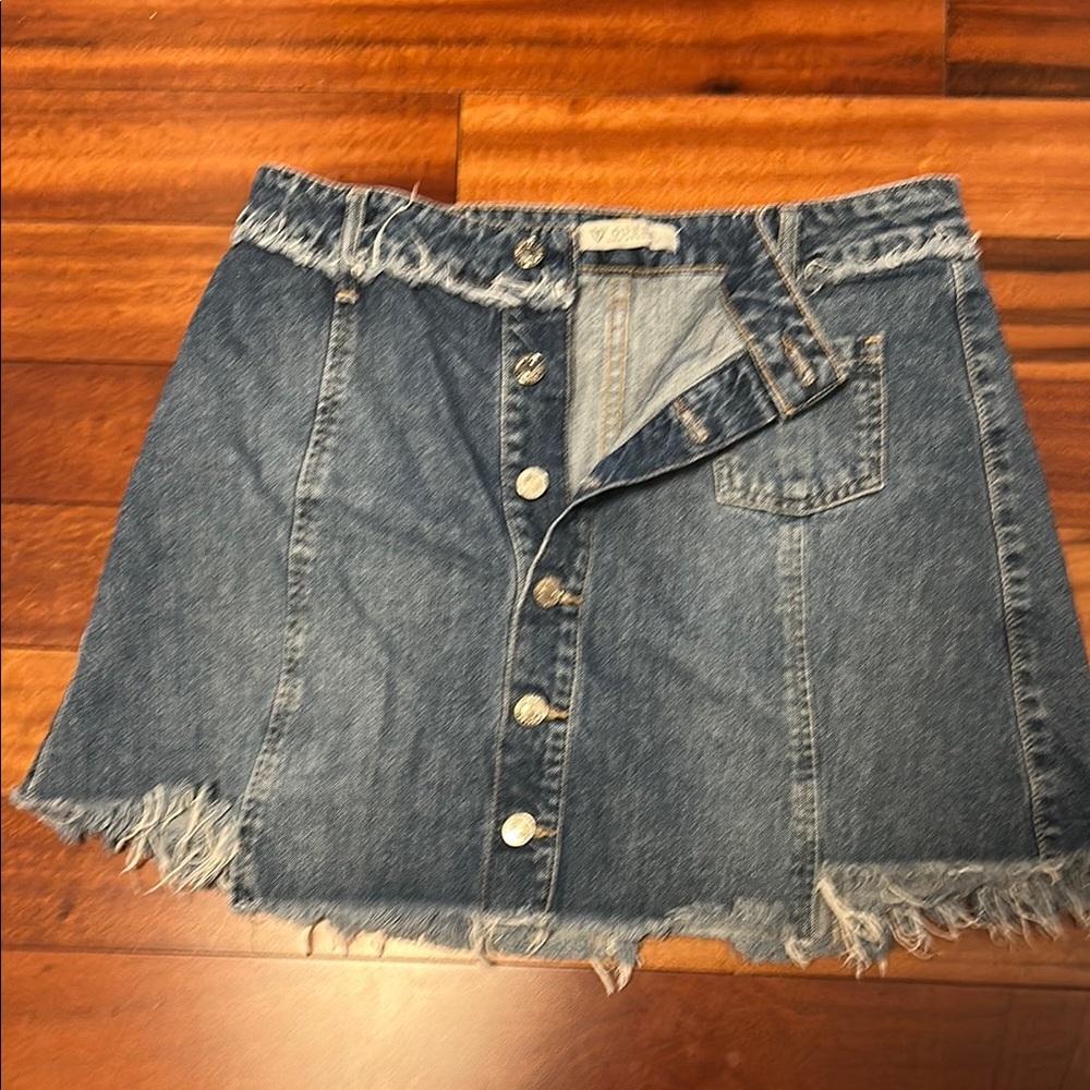 Guess Asymmetrical Blue Mini Skirt